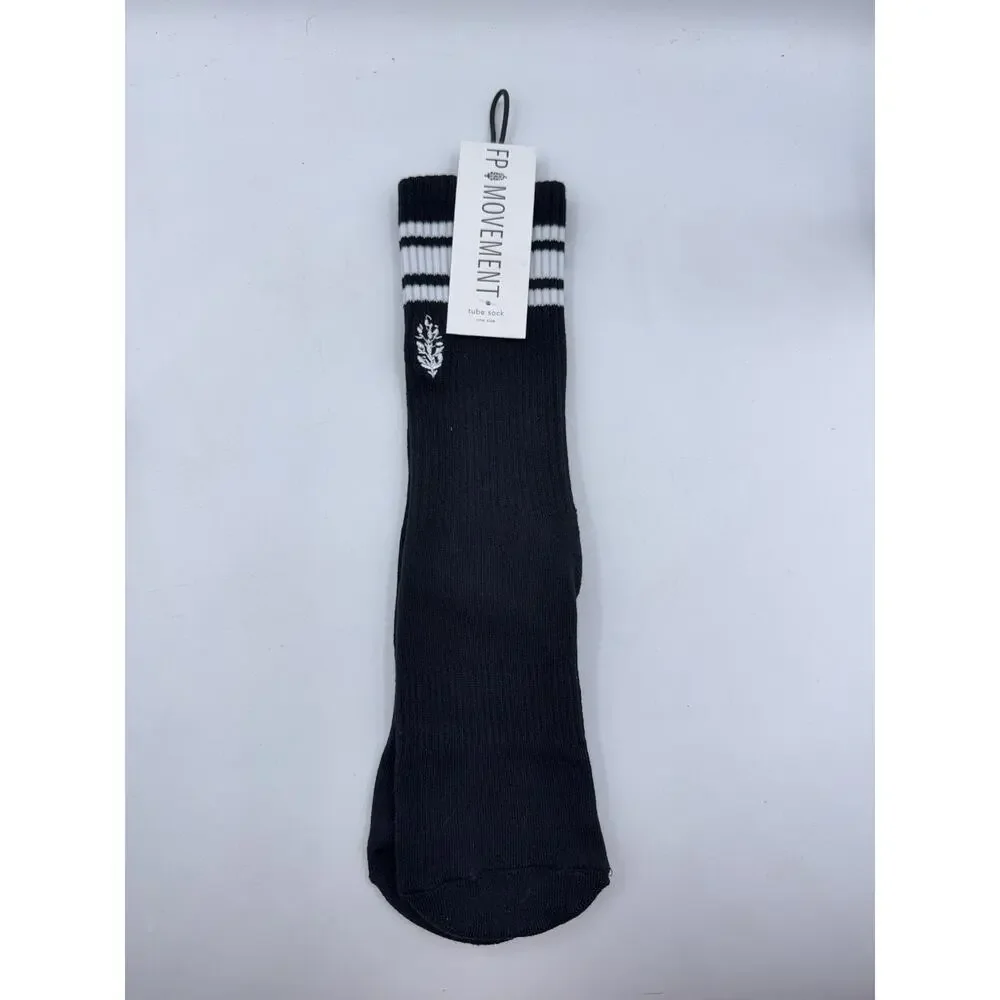 NEW Free People Movement Logo Stripe Tube Socks Black FP Movement Lucky Honey